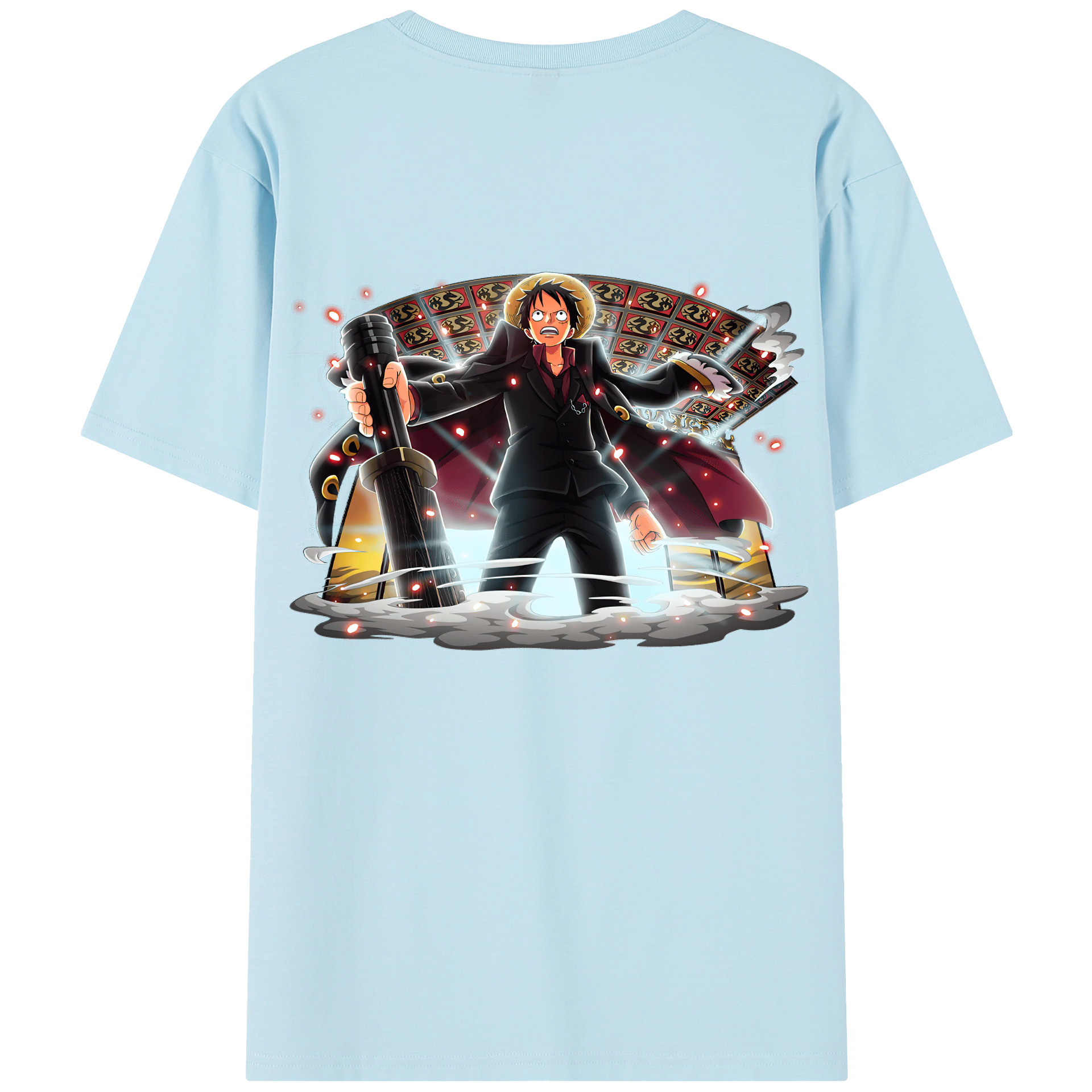 ワンピース モンキー・D・ルフィ ONE PIECE Monkey D. Luffy 綿100％半袖Tシャツ（背面プリント）